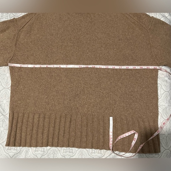 Arket Womens Jumper 100% Wool Brown Crewneck Pullover Chunky Ribbed Knit Sz L - Picture 5 of 11
